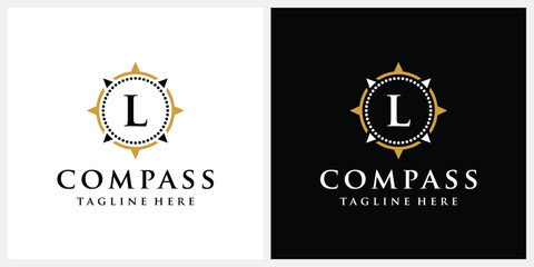 Initial letter L compass logo design, circle logo graphic icon © ZRpro