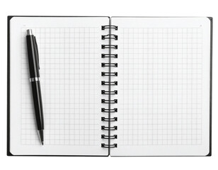 Notebook with pen isolated on transparent background, Set of  