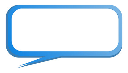 Blue speech bubble icon isolated on white, blank message box for communication and chat design