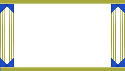 Abstract blue and gold geometric frame background template with stripes for certificate or poster