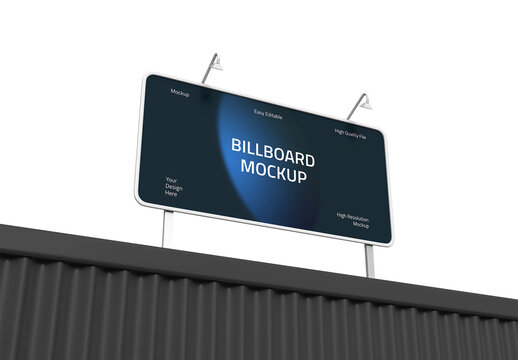 Modern Outdoor Advertising Billboard Mockup on Container Rooftop