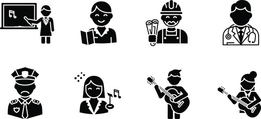 Modern teamwork collaboration solid icons. professional business meeting, partnership, management, leadership, brainstorming and leadership glyph symbols.