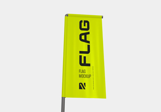 Outdoor Yellow Feather Flag Mockup for Advertising Event Promotion