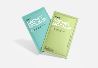 Floating Sachet Pouch Mockup