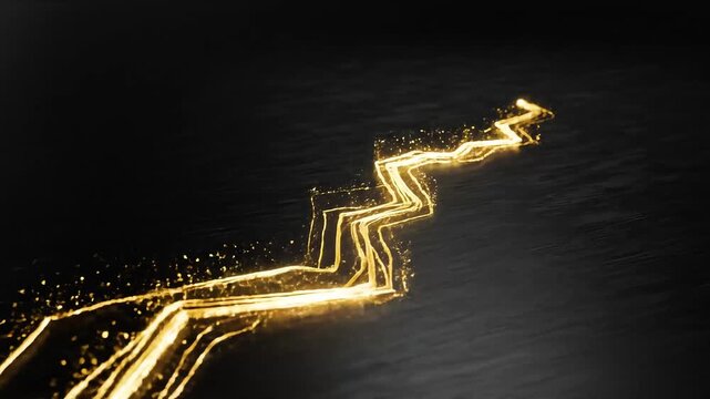 Premium black background with faint gold lines forming a strategic growth path animation