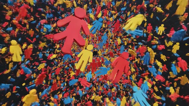 Colorful wooden beads and floral pattern background