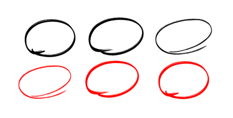 circle brush stroke marker highlighter isolated on transparent background