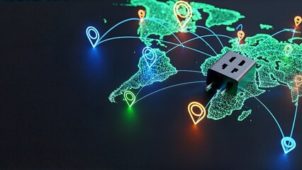 Global Power Grid and Energy Distribution Network Concept.