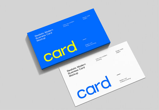 Top View Stack Business Card Mockup for Corporate Branding