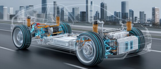Electric vehicle technology. Advanced automotive engineering and future mobility.