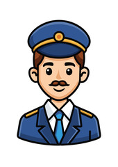 Obraz premium A cartoon man in a navy uniform with a cap