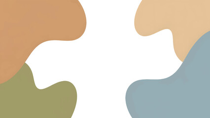 Abstract organic shape background with soft pastel colors and fluid curves creating modern artistic composition with empty central space