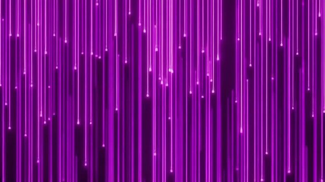 Vertical abstract background with thin glowing purple lines moving downward,  