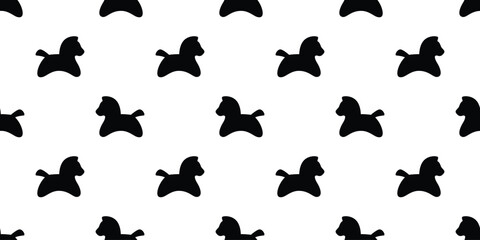 horse seamless pattern pony cartoon character vector doodle tile background repeat wallpaper wrapping paper illustration design scarf isolated