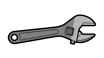 Obraz premium Adjustable Wrench Tool on White Background.