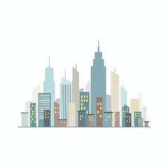 Fototapeta premium Cityscape with Modern Skyscrapers and Buildings