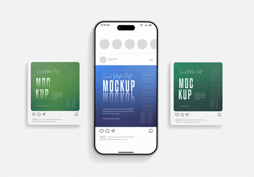 Social Media Square Post Mockup Template