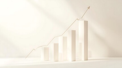Financial growth chart showing upward trend with arrow indicating success and progress, representing business development and positive economic indicators
