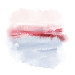 Minimal watercolor abstract red blue wash