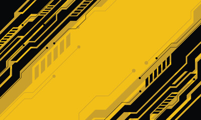 Cyberpunk style yellow and black futuristic technology abstract background