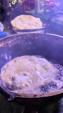 pancakes on a frying pan