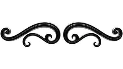 Black ornamental scrollwork elements