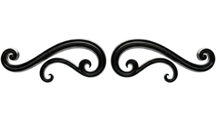 Black ornamental scrollwork elements
