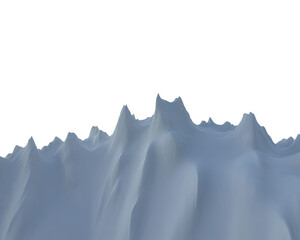 Mountain range silhouette isolated on transparent background isolated on transparent background