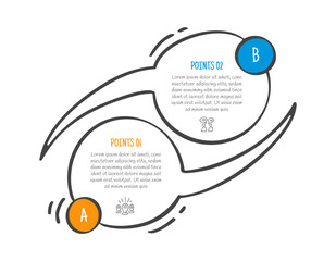 hand drawn doodle sketch comparison concept for infographic template banner with speech bubble discussion box up and down with two point list information
