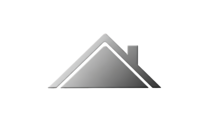 Minimalist grey metalic house roof icon 3D illustration PNG (न्यूनतम ग्रे घर की छत का आइकन)