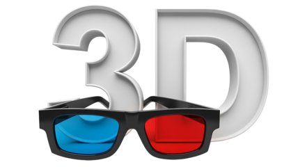 3d technology concept with stereo glasses
