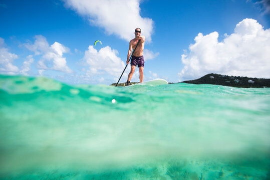 Man Paddleboarding in St Barths