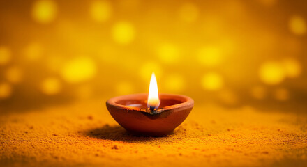 Luxury Golden Holi & Diwali Background with Abstract Powder Motifs and Glowing Diyas for 2026 Celebrations