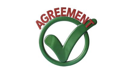 Agreement check mark approval confirmation icon
