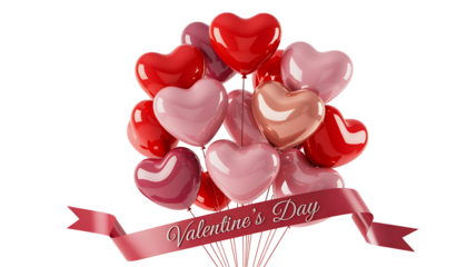 Valentine day heart balloon bouquet romantic design
