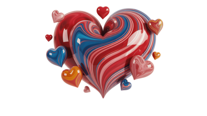 Colorful heart shape abstract romantic love design
