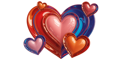 Colorful heart shape abstract romantic love design

