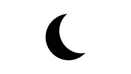 Obraz premium Crescent Moon Silhouette Isolated on White Background