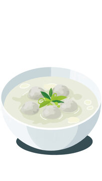 Vector Illustration Logo Clipart Delicious Bakso daging sapi or Indonesian meatball