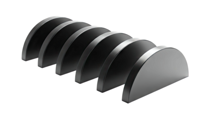 Seven Black Semicircles Arranged in a Row