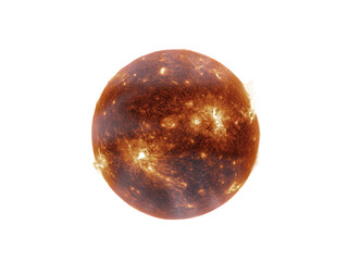 Vibrant sun surface isolated on transparent background isolated on transparent background