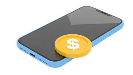 Smartphone with Gold Dollar Coin