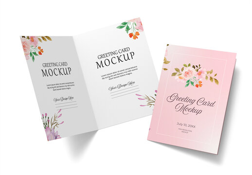 Two Greeting Card Mockup Set