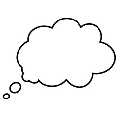 Fototapeta premium Blank Thought Bubble Outline with Trailing Dots Minimal Icon