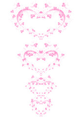 Romantic Pink Heart Glow Particle Effect on Transparent Background