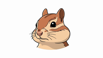 Obraz premium Adorable cartoon chipmunk with puffed cheeks and wide eyes, looking to the left