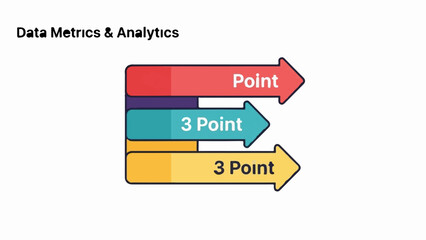 Arrows point to data metrics and analytics