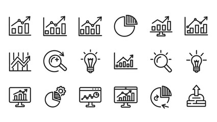 Collection of Simple Business Graph Icons.