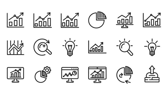 Collection of Simple Business Graph Icons.