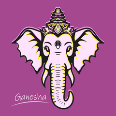 Vector illustration background ganesha chaturti. The religion of India is the worship of the gods.